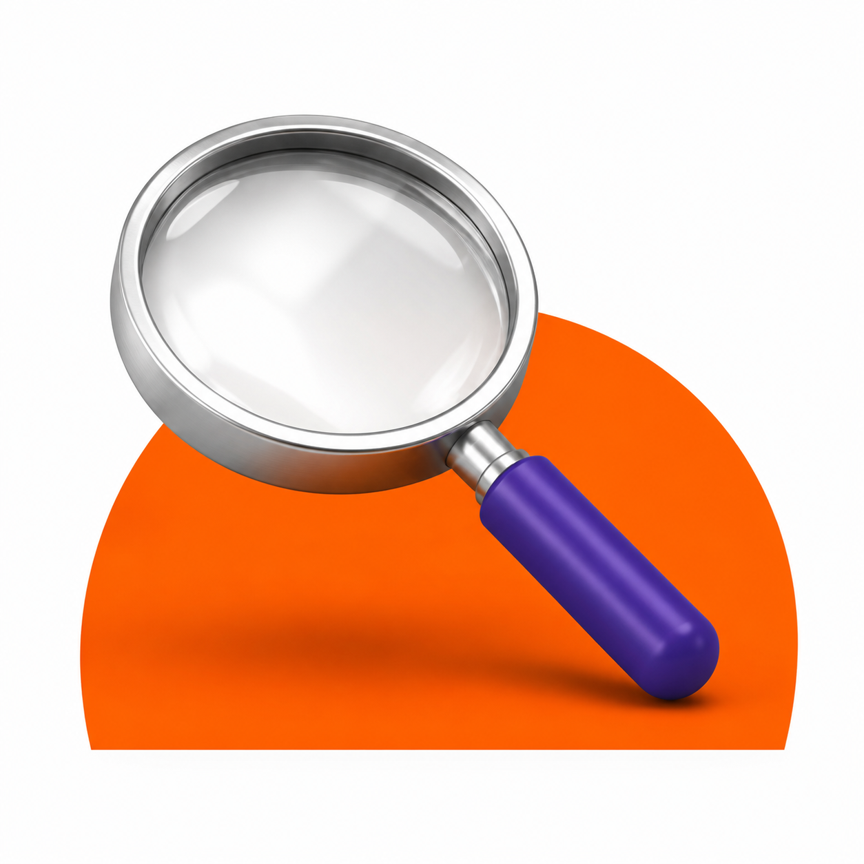 Magnifying glass representing discovery