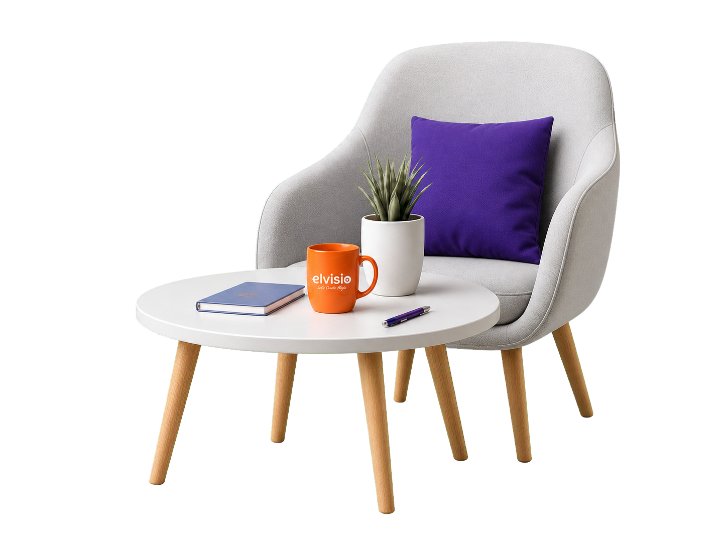 Consultation chair and table with creative accessories